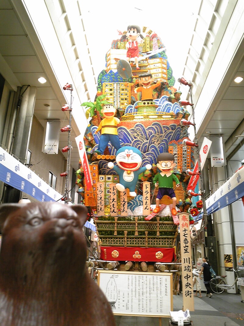 博多祇園山笠 17番 飾り山笠 川端中央街 見送り標題「ドラえもん」2010年7月