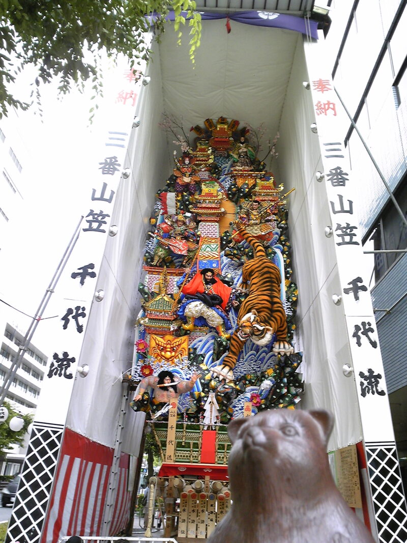 博多祇園山笠 3番 飾り山笠 千代流 表標題「水滸伝」2010年7月