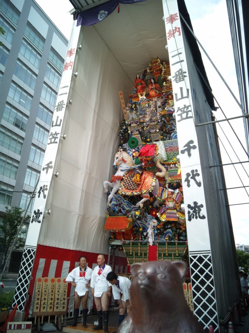 博多祇園山笠 2番 飾り山笠 千代流 表標題「天下布武誉」2011年7月