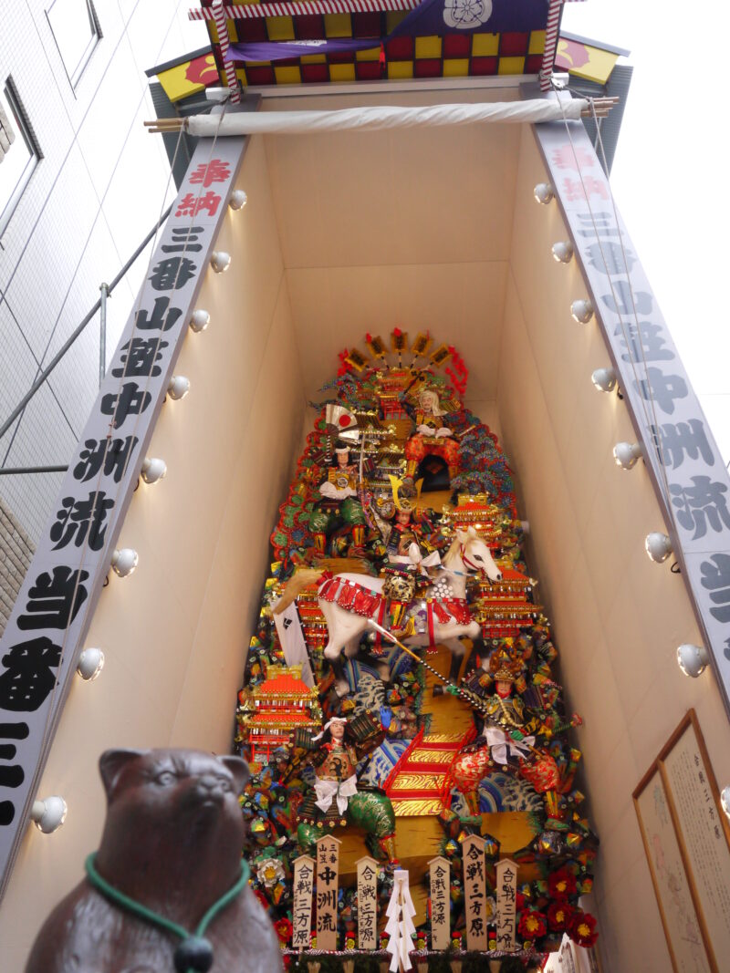博多祇園山笠 3番 飾り山笠 中洲流 表標題「合戦三方原」2015年7月